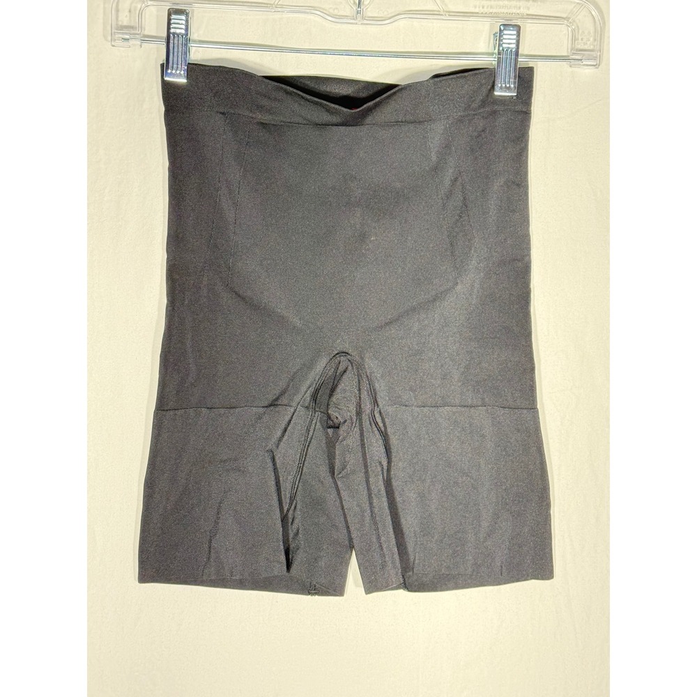Spanx Women Black Mid Thigh High Waisted Tummy Control Shapewear Shorts Size M